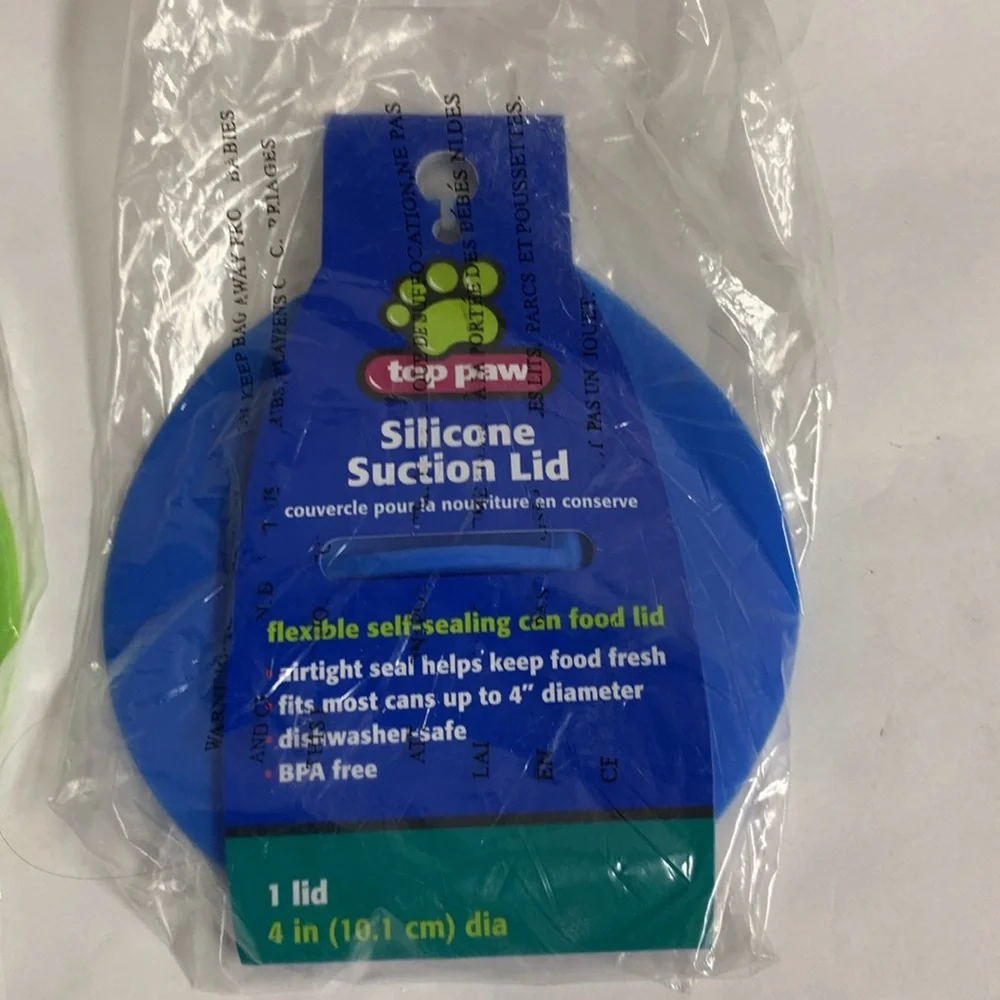 Top Paw Silicone Self sealing pet can food Lids new